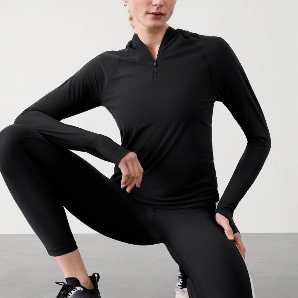 Athleta Black Long Sleeve Performance Top